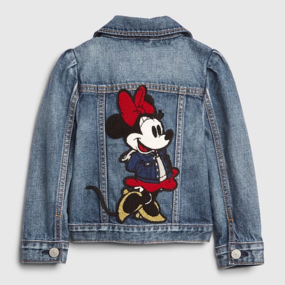 NWT Disney Baby Gap Minnie Mouse Icon Denim Jean Jacket Size 18-24 Months